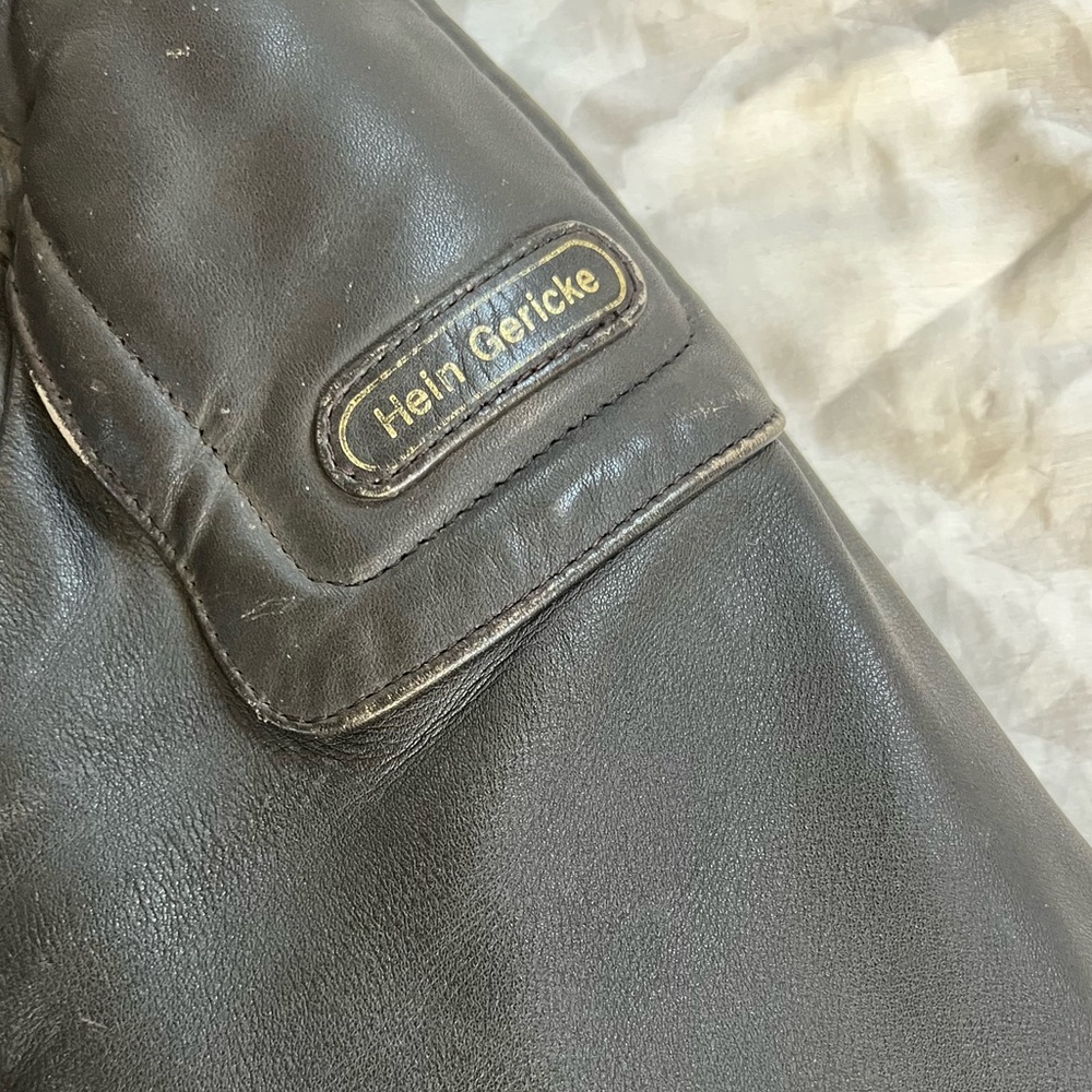 Men's Black Leather Motorcycle Jacket - Picture 8 of 16